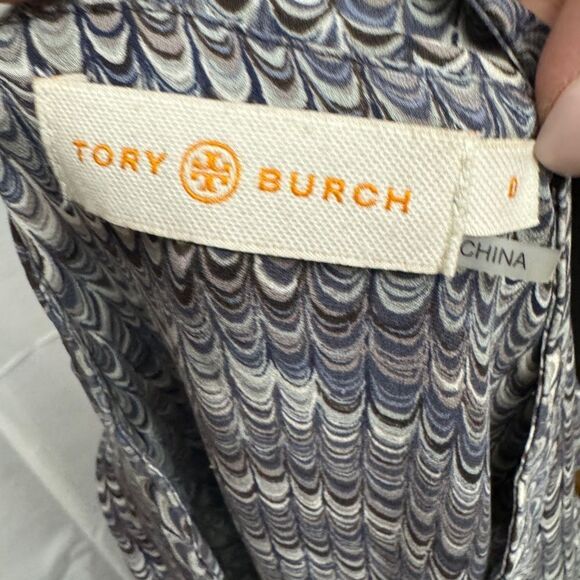 Tory Burch Long Sleeve Marbled Silk Dress - Picture 5 of 10